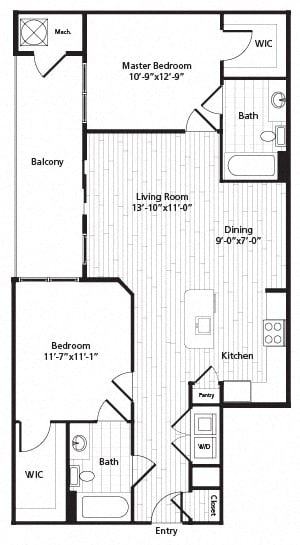 Apartment B210 floorplan
